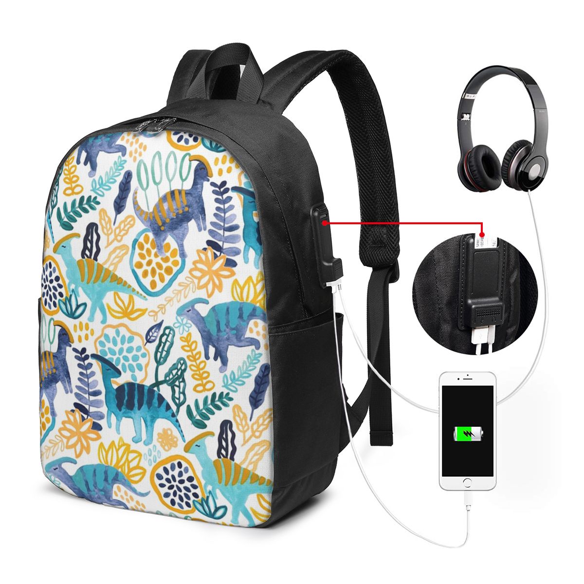 Laptop Bag - Mochila Gouache Parasaurolophuses, bolsa para portátil