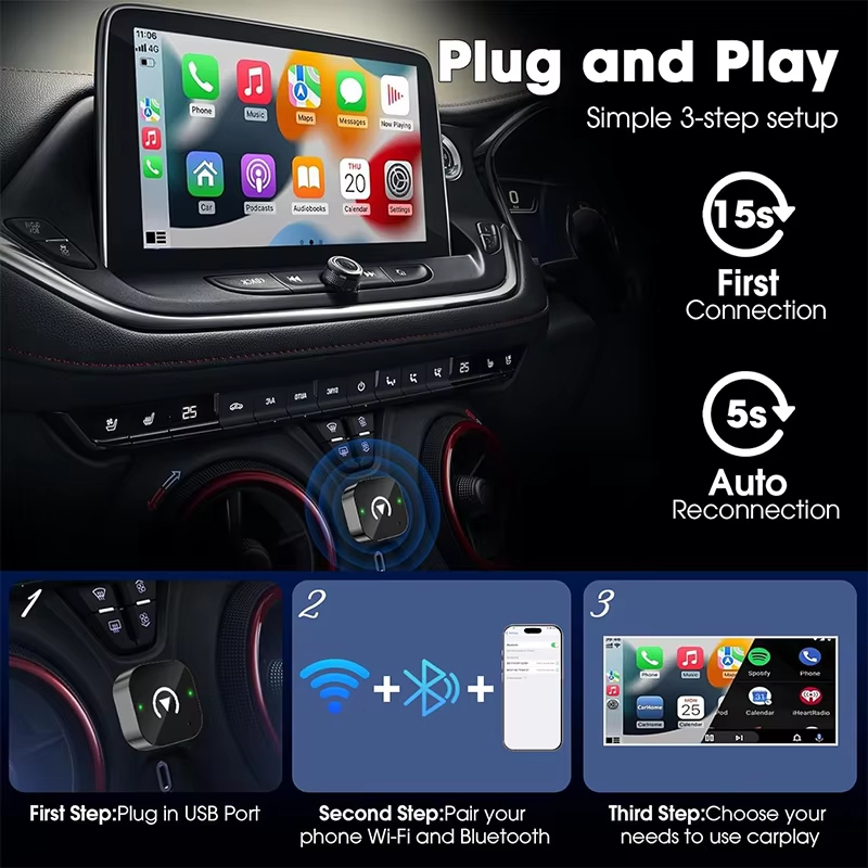Adaptador Inalámbrico CarPlay  - Usb C Hub reseña y precio